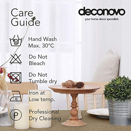 Deconovo Tablecloth Wipeable Solid Rectangle Faux Linen Table Cover for Painting 51x63in(130x160cm) Taupe