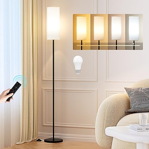 Aooshine Floor Lamps for Living Room, 64" Modern Floor Lamp with Remote Control and Stepless Dimmable Colors Temperature & Brightness, Standing Lamps for Living Room Bedroom Office(9W Bulb Included)