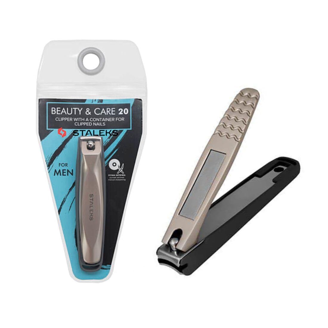 STALEKS PRO Beauty & Care 20 Nail Clippers for Men with Nail File and Reservoir