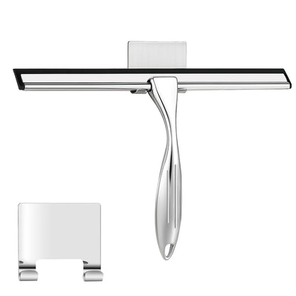 wlich Shower Squeegee, 12 Inch Stainless Steel Window Squeegee with 1 Hook