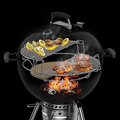 onlyfire BBQ Cooking Grate System Fits for 22.5" / 57cm Weber Kettle Grill and Other Similar Size Kettle Grills