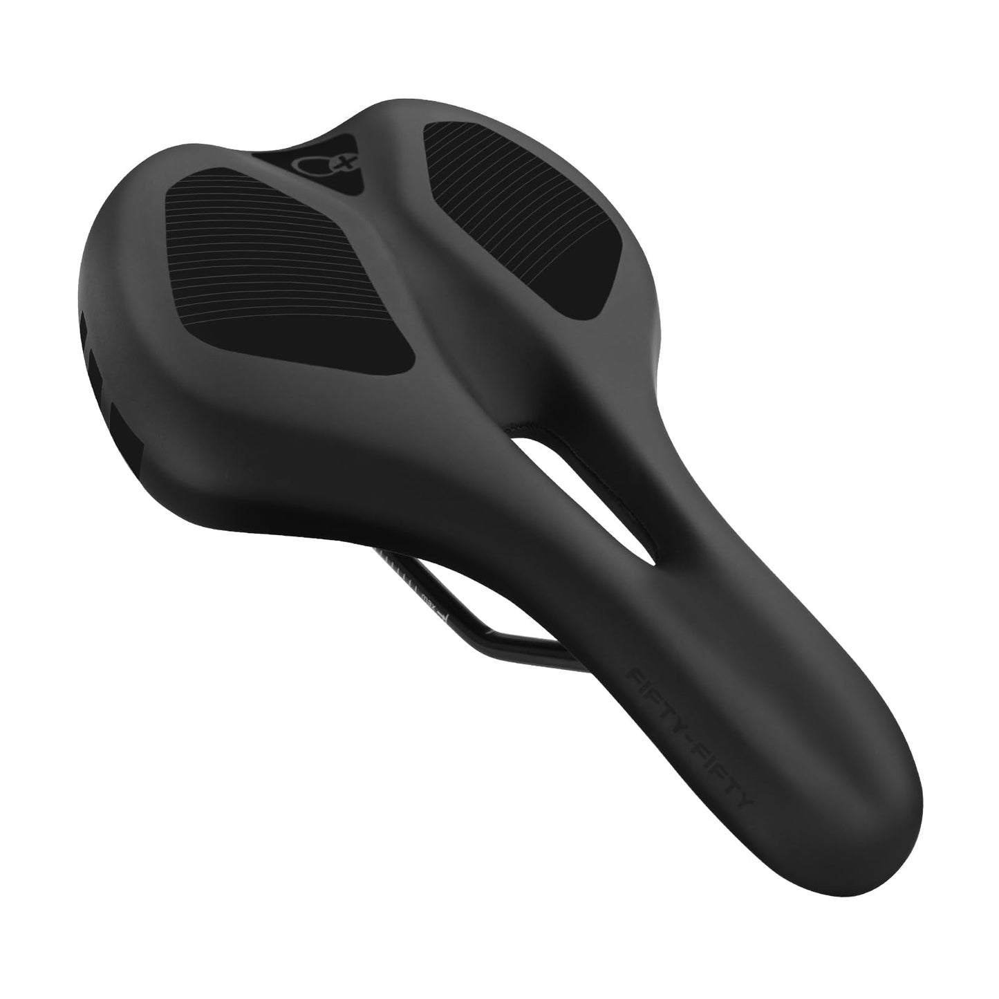 FIFTY-FIFTY Mountain Bike Saddle, Comfortable Memory Foam Padded Bicycle Seat, Breathable Waterproof Bicycle Saddle for Men and Women, Compatible with
