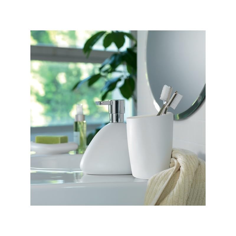 Spirella Etna Toothbrush Holder Stoneware White Height 12.5 cm x Width 11 cm