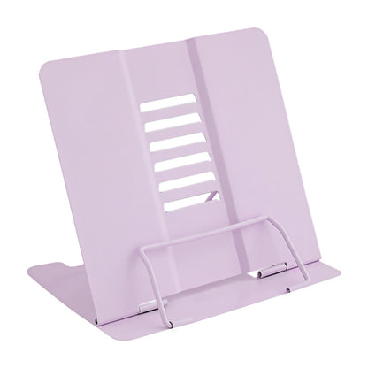 Book Stand, Multifunctional Metal Book Holder for Reading (Purple)