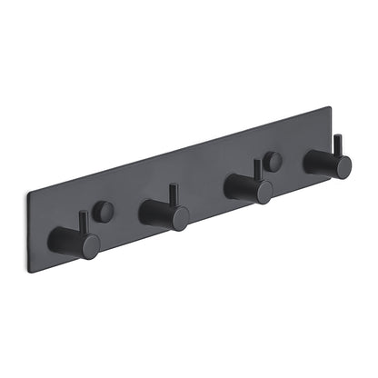 Brute Strength – Stainless Steel wall Coat Rack – Black – 4 Hooks · 25 cm