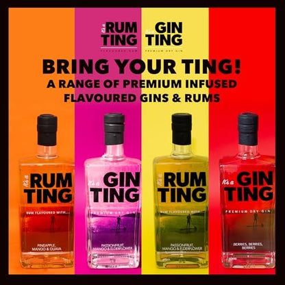 GinTing Passionfruit Mango & Elderflower Flavoured Gin 70cl | London Dry Gin with Delicious Citrus Fruit Gin Twist – Packed with Passion Fruit, Mango & Elderflower Gin Botanicals