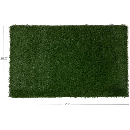 Artificial Grass Puppy Pee Pad for Dogs and Small Pets - 20x25 Reusable 3-Layer Training Potty Pad with Tray - Dog Housebreaking Supplies by PETMAKER,Green