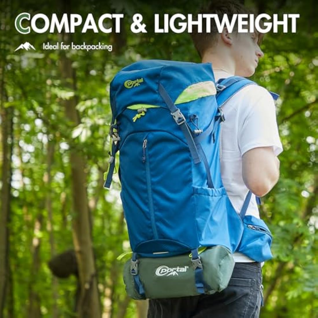 Portal Camping Mattress Single 10cm Thick with Foot Pump Inflatable Camping Mat Sleeping Pad Inflating Tent Mattress Camp Air Bed for Adults Lightweight Roll Mat Portable Outdoor Backpack
