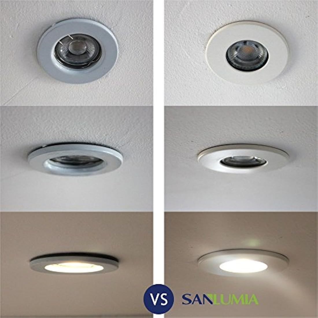 sanlumia 10 X LED Fire Rated Downlight Can GU10 Recessed Ceiling Twist & Lock Interchangeable Downlight IP20 White