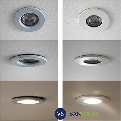 sanlumia 10 X LED Fire Rated Downlight Can GU10 Recessed Ceiling Twist & Lock Interchangeable Downlight IP20 Chrome
