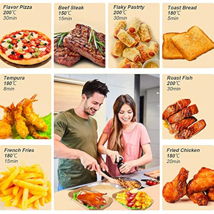 FEEZOM Air Fryer Disposable Paper Liners, 100PC Liners for Ninja Air Fryer Dual, Airfryer Food Grade Accessories for AF300UK AF400UK, Salter, Other Dual Airfryer