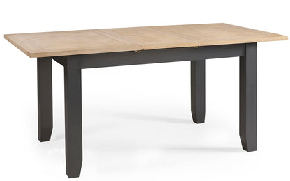 Julian Bowen Bordeaux Extending Dining Table,Dark Grey&Oak - H78xW180xD90cm