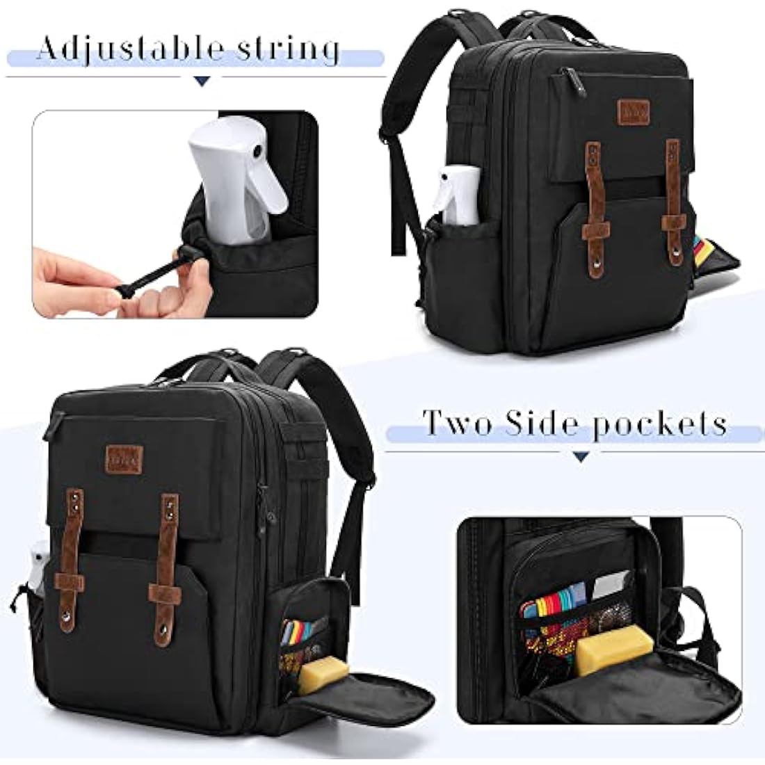 BAFASO Barber Bag, Travel Barber Backpack Holds Various Hair Cutting Tools (Bag Only), Black