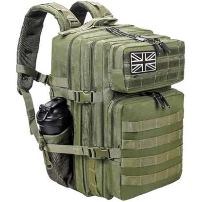 LHI Military Tactical Backpack for Men and Women 45L Large waterproof Rucksack for School, Hiking, Trekking, Hunting
