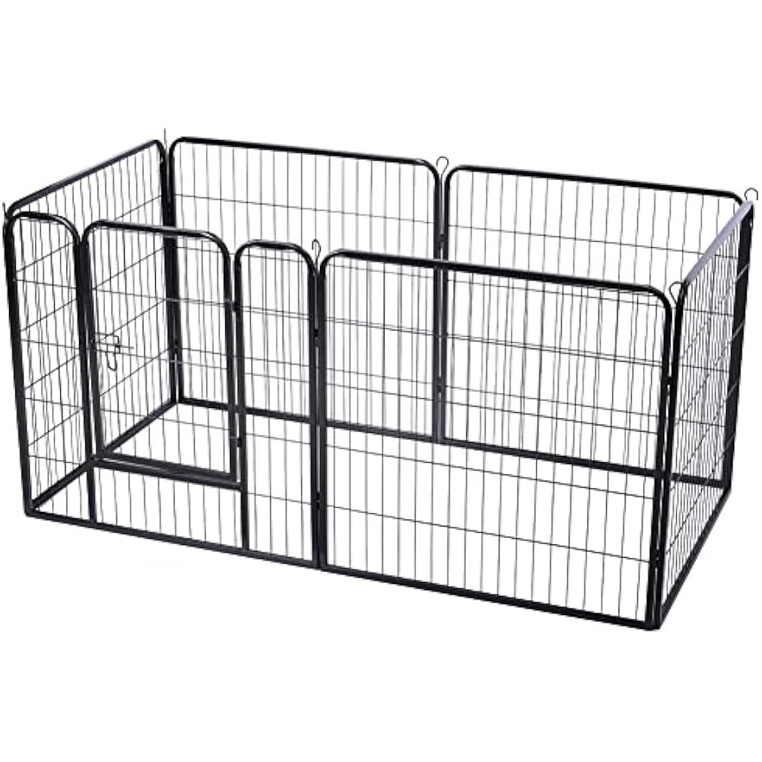 BUNNY BUSINESS Heavy Duty 6 Panel Puppy Play Pen/ Rabbit Enclosure, Medium, Gunmetal Grey