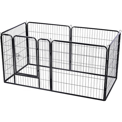 BUNNY BUSINESS Heavy Duty 6 Panel Puppy Play Pen/ Rabbit Enclosure, Medium, Gunmetal Grey