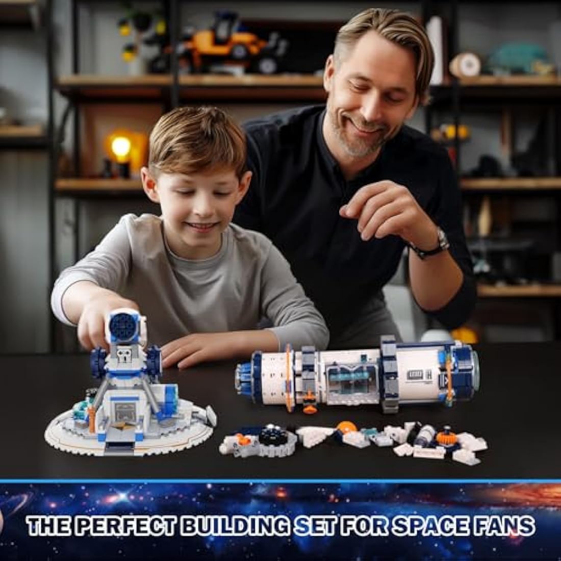 JMBricklayer Space Telescope Building Sets with Lights, Planet Station Building Toys for Adults, 70009 Science Space Exploration Telescope Hobby Model Gift for Teens Kids 8+ (995PCS)