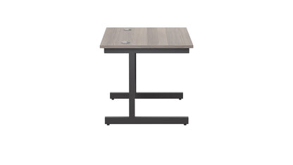 Office Hippo Heavy Duty Rectangular Cantilever Office Desk, Grey Oak Top/Black Frame, 80x80 cm