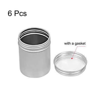 sourcing map 6 Pack 4.4oz Round Aluminum Cans Tin Can Screw Top Metal Lid Containers for Crafts, 130ml