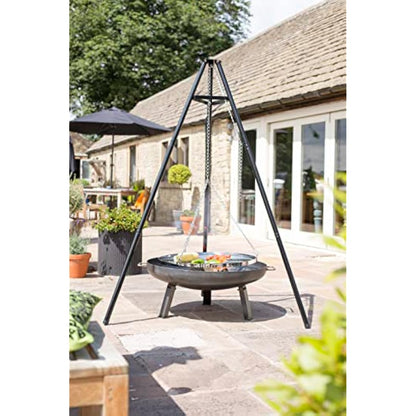 La Hacienda 55578 Tripod Grill, Steel, Black