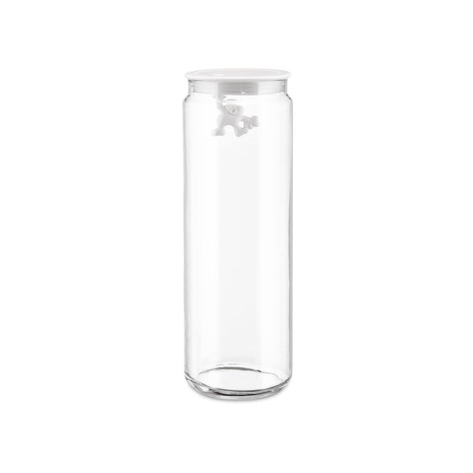 Alessi AMDR08 W Glass Gianni Jar A Little Man Holding On Tight Extra Large Kitchen Box with Hermetic Lid in Thermoplastic Resin, White, 2000 ml