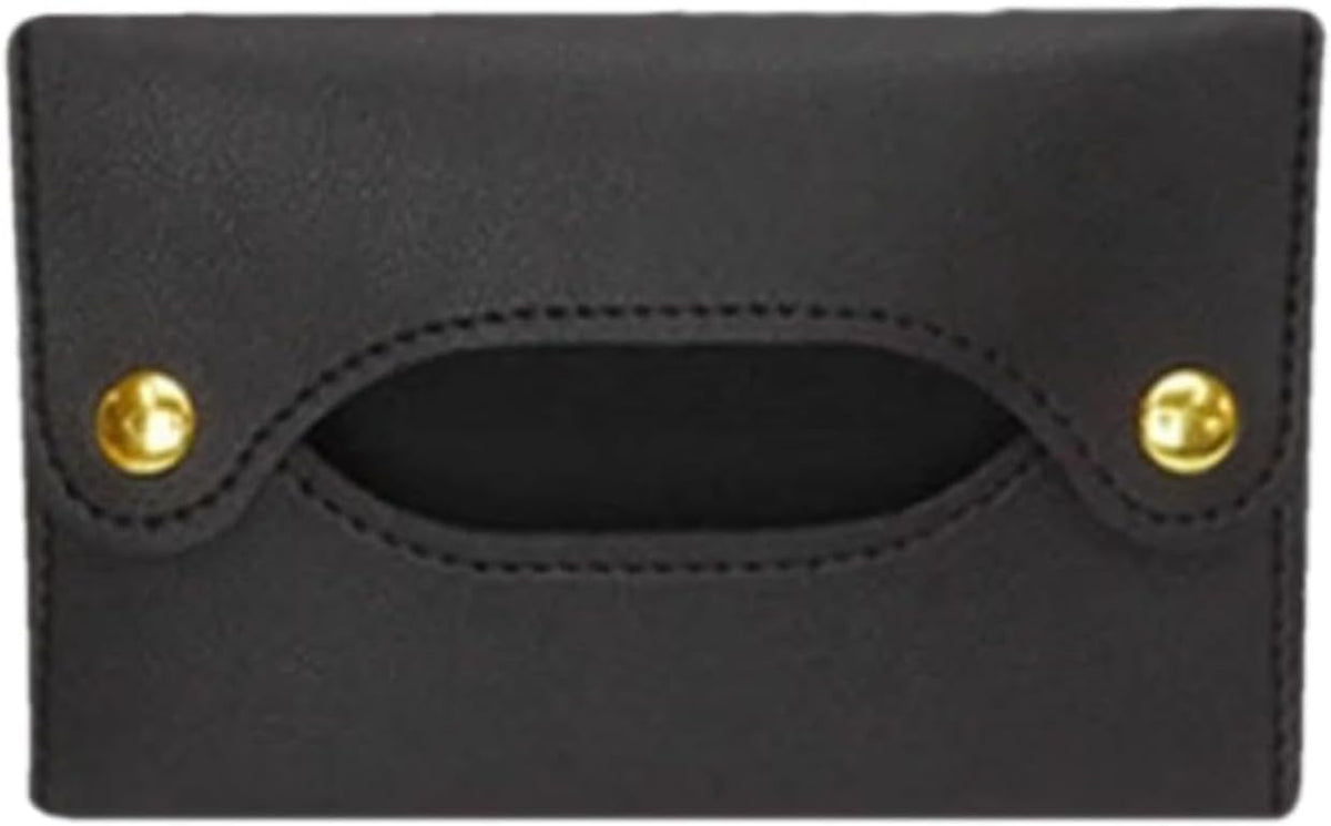 Black Pocket Tissue Holder - Tissue Holder | Travel Pouch for Tissue | Pocket Paper Towel | Tissue Bag Holder | Paper Towel Pu Leather Case