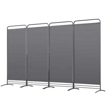 Angel Living 4 Panels Folding Room Divider, Privacy Screen Composed of Polyester Fabric and Sturdy Iron Frame