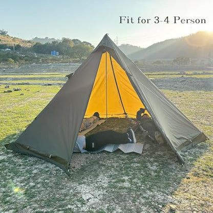 Camping Hot Tent with Wood Stove Jack Winter Teepee Tent 4 Season Backpacking Tent for Survival Hunting Military Fishing