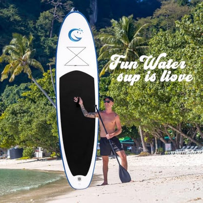 FunWater SUP Inflatable Stand Up Paddle Board Ultra-Light with Inflatable Board,ISUP Accessories,Three Fins,Adjustable Paddle, Pump,Backpack, Leash.