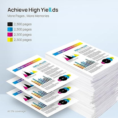 HALLOLUX 410A Compatible Toner Cartridges Replacement for HP CF410A 410X CF410X for Color LaserJet Pro M477fdw M477fnw M477fdn M452nw M377dw M452dn M452dw M477dw (Black Cyan Magenta Yellow, 4-Pack)