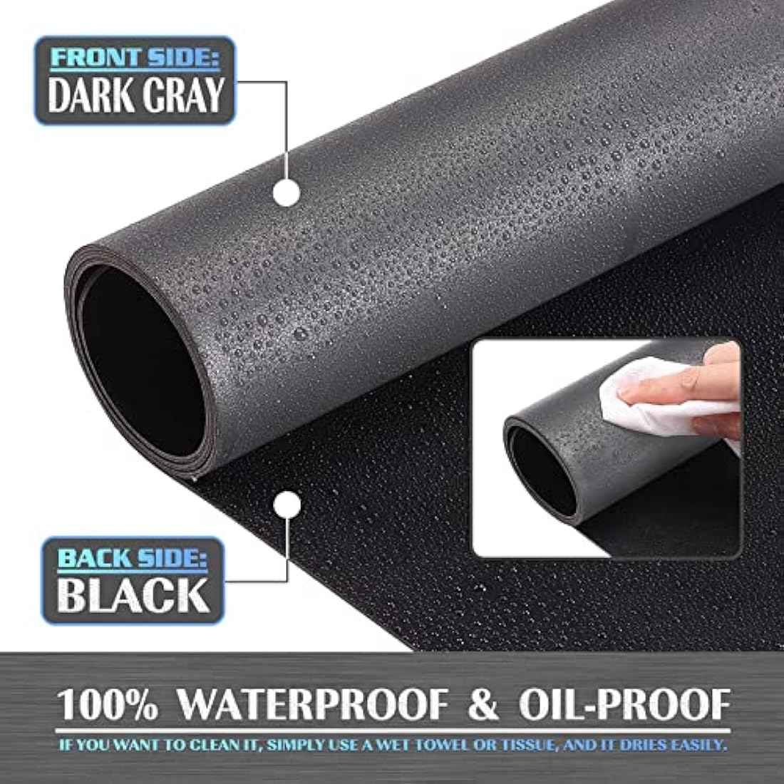 K KNODEL Large Office Leather Desk Mat, Mouse and Keyboard Pad, Computer and Laptop Mat, Desktop Protector and Cover, Writing Pad and Blotter (90x43cm, Dark Gray)