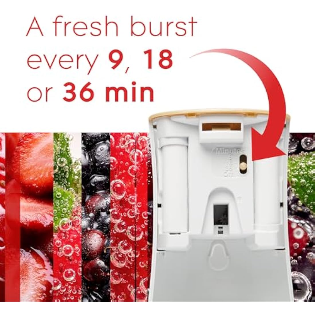 Glade Automatic Air Freshener Refills, Room Spray & Odour Eliminator, Bubbly Berry Splash, Pack of 4 (4 x 269 ml)