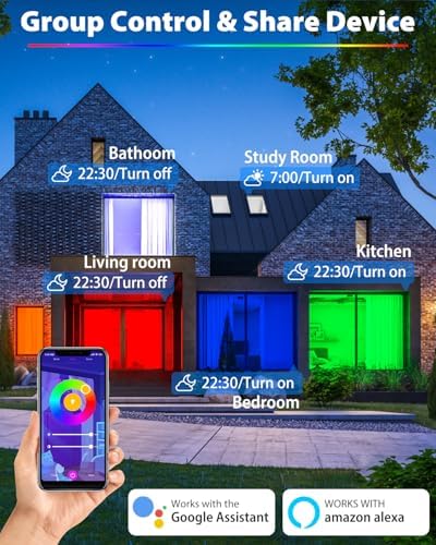 Peasur Smart RGB LED Ceiling Light Dimmable, 24W 3000K-6500K Bathroom Light 16 Million Colors Changing with Remote and APP Control, 30CM Ceiling Lamps for Bedroom, Living Room, Kitchen