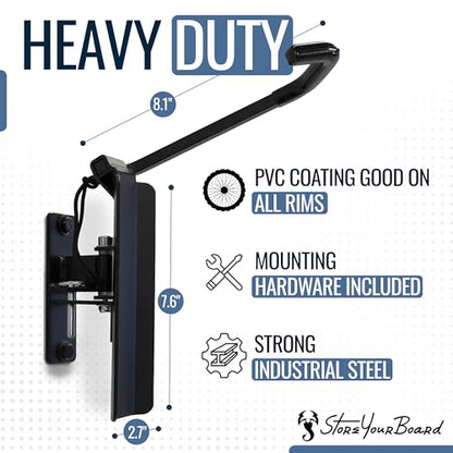StoreYourBoard Swivel Bike Wall Rack, Garage Hanger Hook