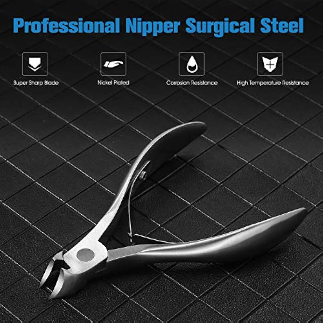 FERYES Toenail Clippers for Thick Nails, Toe Nail Clippers for Ingrown Hard Toe Nail Fingernail - Large Handle Stainless Steel Olecranon Fingernail Clipper, Silver