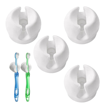4PCS Suction Toothbrush Holder, Toothbrush Holder Wall Mounted with Suction Cup, Toothbrush Wall Holder for Sink