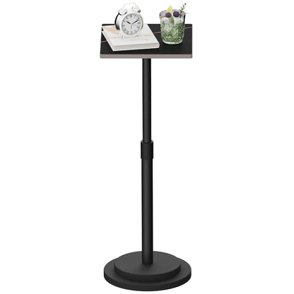 GUOHNHE Square Drink Table, Height Adjustable Pedestal Stand, 1 Pack, Black