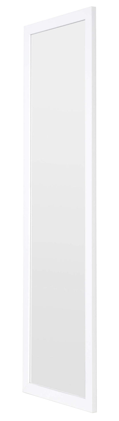 Home Selections Full Length Wooden Wall Mounted Mirror - White - 35x110cm