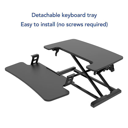 FLEXISPOT Standing Desk Converter 91.5 cm with Wide Keyboard Tray