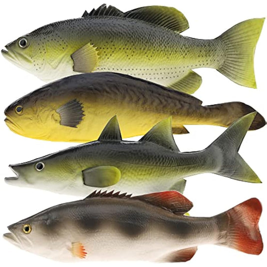 Gresorth 4 PCS Fake Fish Ornament Artificial Food Model Decoration Home Party Garden Kitchen Shop Display Lifelike Hanging Toys Model