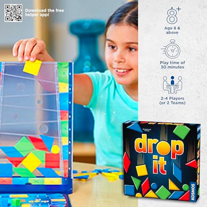 Thames & Kosmos Drop It, Competitive Game, Family Games for Game Night, Strategy Board Games for Adults and Kids, For 2 to 4 Players, Age 8+