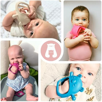 Infatot® Teething Toys for Baby Gifts – 2-Pack Koda Koala Teether Mitten Glove, Soothing Hand Teethers for Infants, Baby Toys 0-6 Months and Up, Newborn Essentials for Teething Relief, Bright Pink