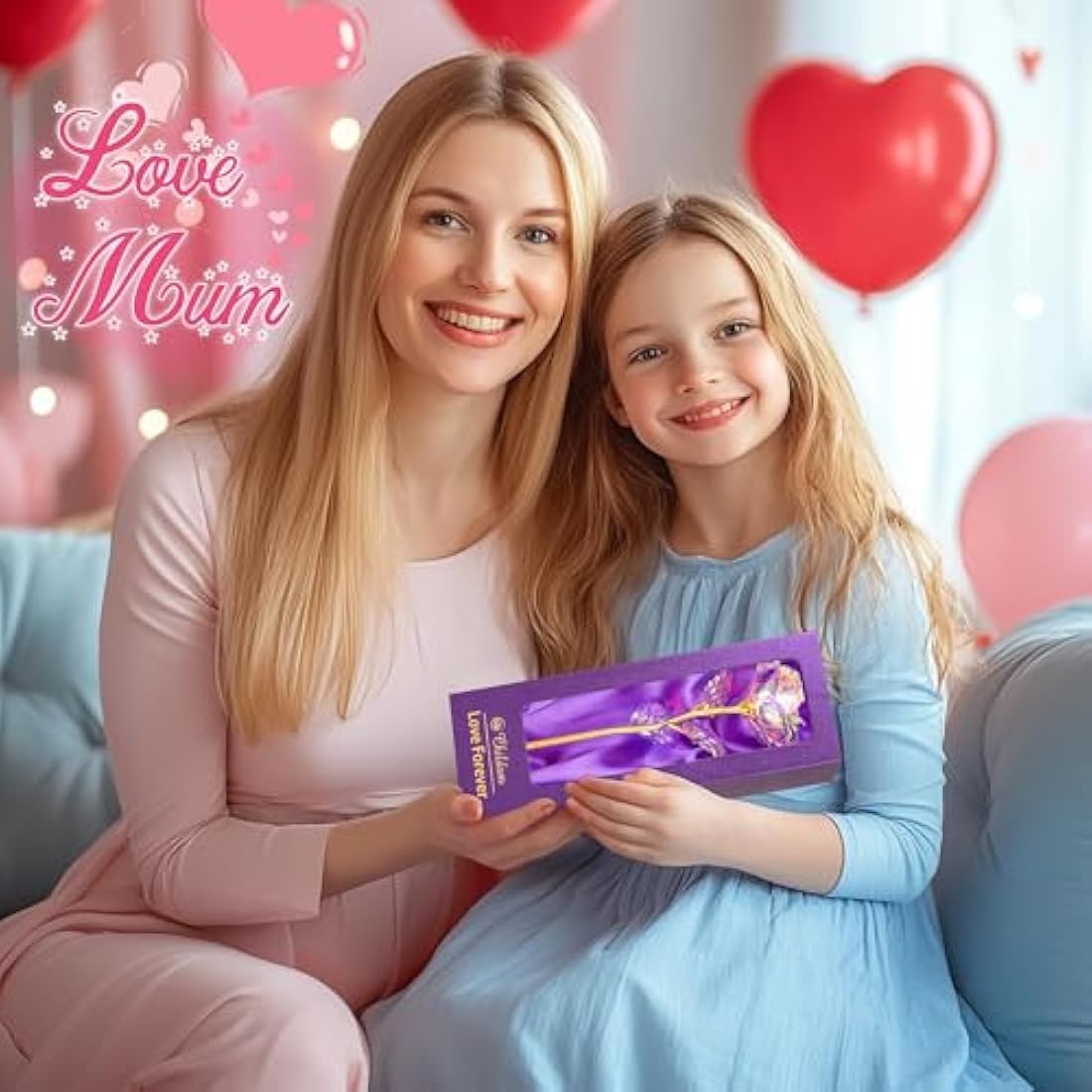 Childom Birthday Gifts for Women,Christmas Rose Gifts For Women Her Mum,Rainbow Rose Flower With Vase,Valentines Present,Purple Flowers for Grandma Wife Girl Anniversary Christmas Wedding Engagement