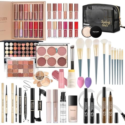 Make up Set, Ruicen Makeup Kit for Women and Teenages, Makeup Set Full Kit, Make up Sets Includes Foundation 40 Color Eyeshadow Microblading Eyebrow Pen etc Cosmetic Make Up Starter Kit