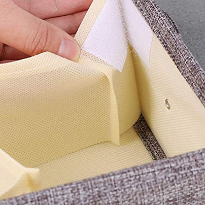 YINGGG Fabric Storage Box Storage Bins with Handle Drawer Organiser with Lid Folding Storage Bins Box Containers for Socks, Underwear, Bras, Ties