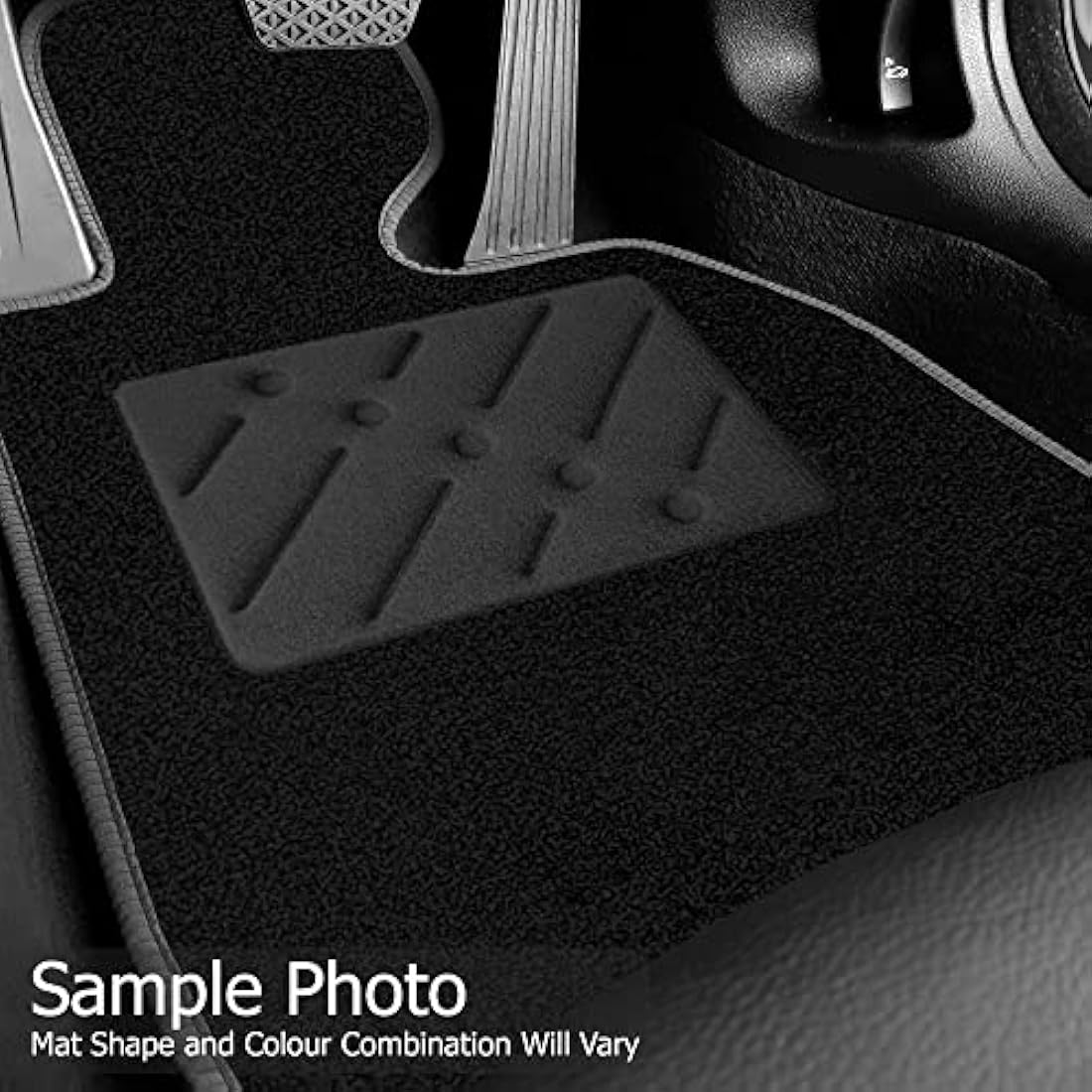 Car Mats FOR Land Rover Discovery Sport 2015-2019 Black Carpet - Black Ribbed Trim - Black Rectangle Heel Pad [SAPP-1650]