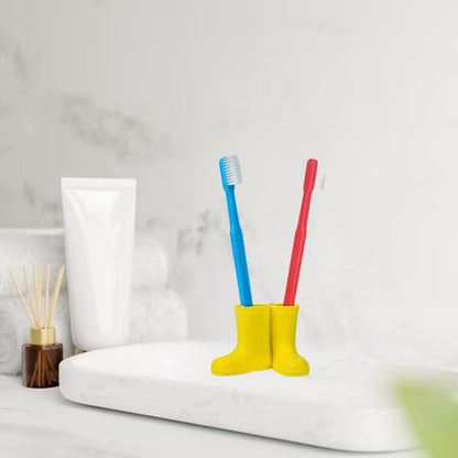 KOMUNJ 3 Packs Rain Boots Toothbrush Holder Silicone Toothbrush Holder Cute Boot Design Toothbrush Holder for Kids Safety Razor Stand Multipurpose