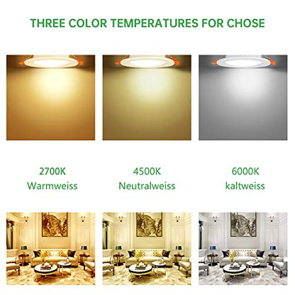 Tofisr LED recessed Ceiling Light,5W Warm White Light 2700K,Round Metal Downlights for Ceiling,220V-240V,Cutout 75-95mm,Ultra Slim Round Spotlights