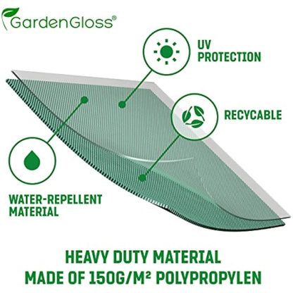 GardenGloss® Garden Waste Bags Heavy Duty with Handles (6pcs) - 272L High Capacity Garden Bag - UV Stable and Water Repellent - Reusable