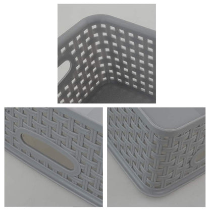 Neadas Grey Small Weave Storage Baskets, Bathroom Kitchen Organizer, Packs of 6